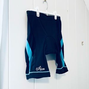 Cyceos Women’s Padded Bike Shorts / Black & Aqua / XL